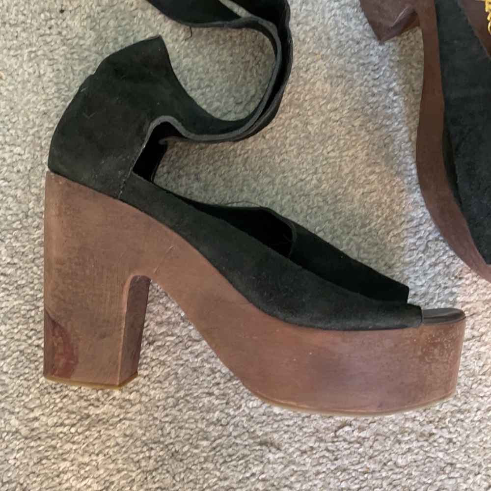 Free People Johnny Was Understated Leather Black Gladiator Platform size 40 - 9 - Picture 2 of 10